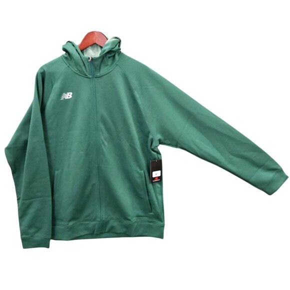 New Balance Mens Full-Zip Green Hoodie XLT NBTAVELHOODY Lightweight Athletic Jac - Picture 2 of 16